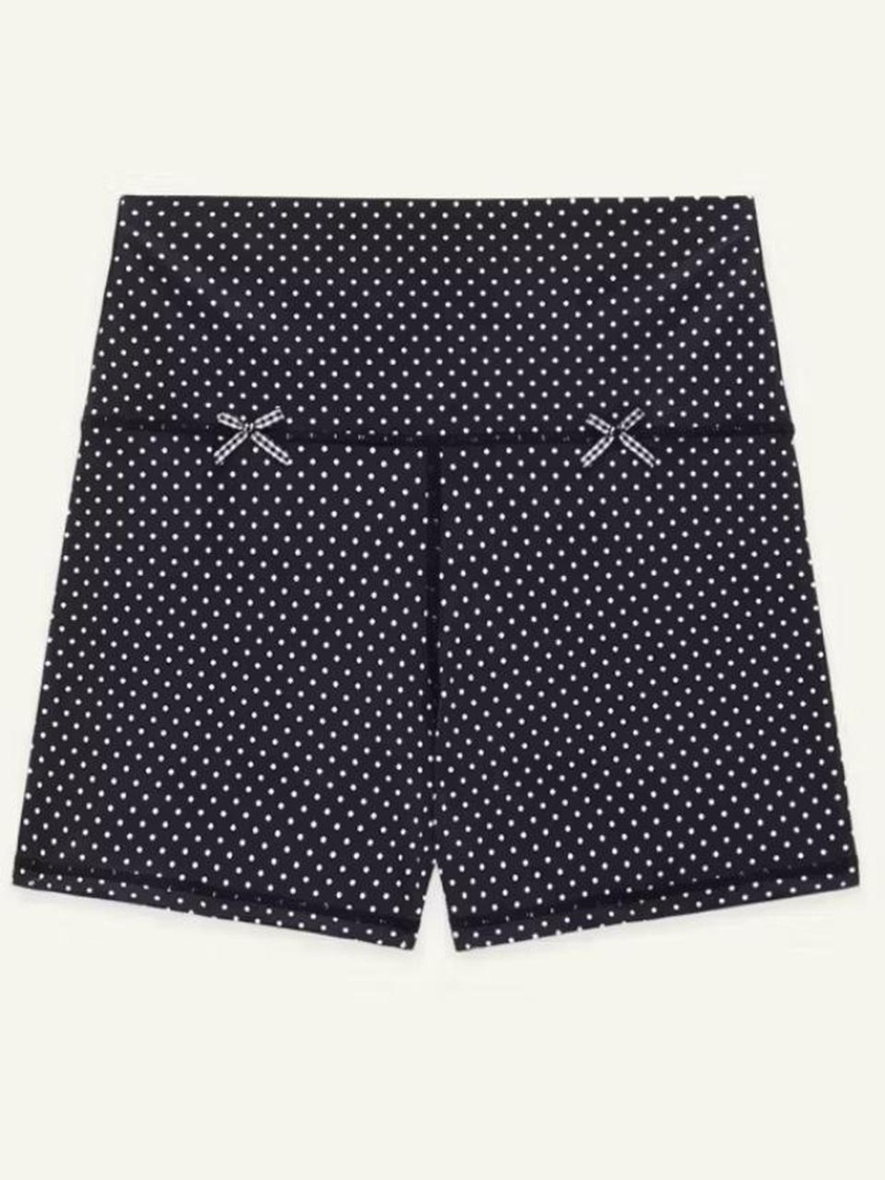 High-Waist Polka Dot Women’s Yoga Shorts - Black/White